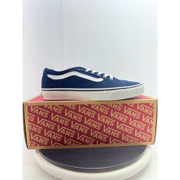 Vans Filmore Decon Mens Size 9 Navy Blue Suede Canvas Low Skate Casual Shoes NEW - Picture 4 of 8
